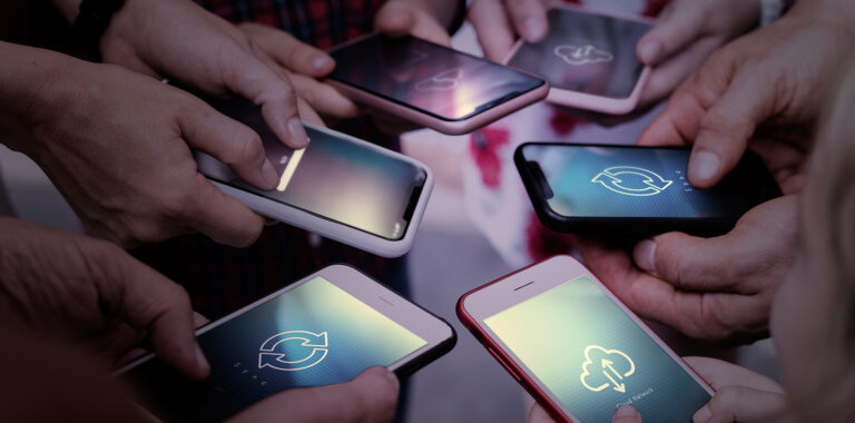 The transfer of data from tablet to phone